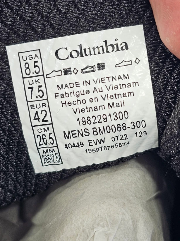 کتونی کلمبیا /Columbia waterproof/ضد آب گورتکس ساخت ویتنام وارداتی/سایز 40 الی 45/فروش تکی و عمده ضمانت کیفیت کالا